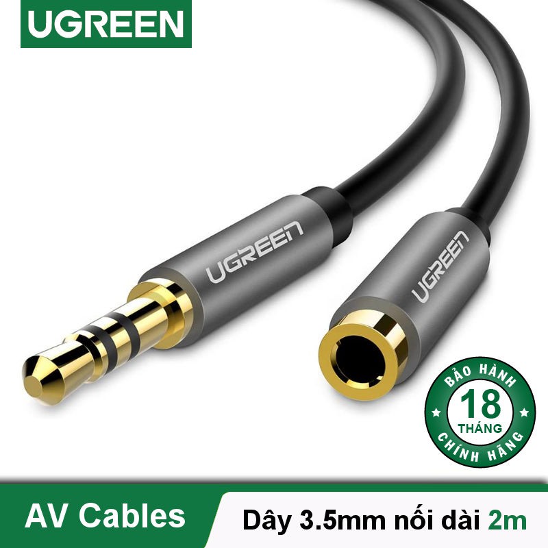 [Mã ELHACE giảm 4% đơn 300K] Cáp Audio 3.5mm nối dài Chính hãng Ugreen 10592 10593 10594 10595 10538 (vỏ nhôm) AV118