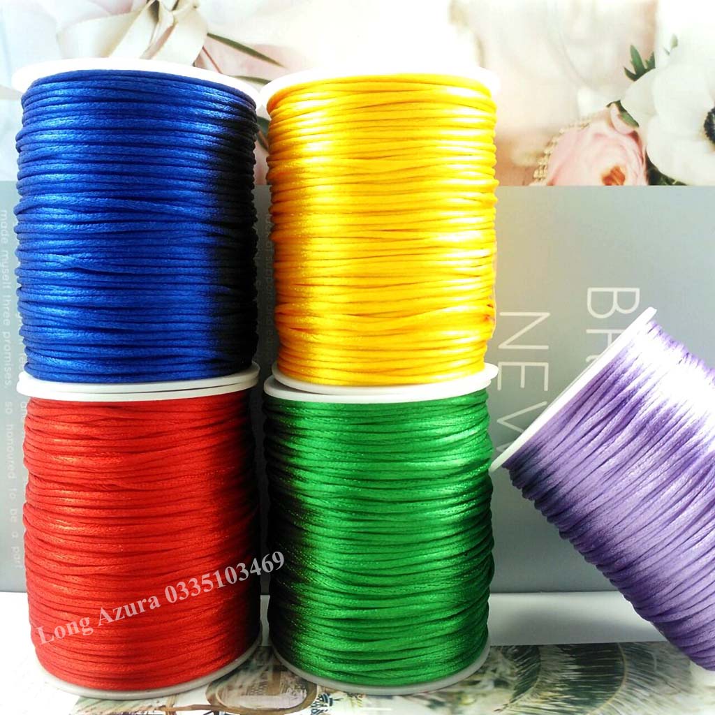 Dây làm vòng tay, Long Azura, đủ cỡ 1mm, 2mm, 2.5mm, vòng tay đôi, cặp, nam, nữ, handmade, chỉ đỏ, may mắn