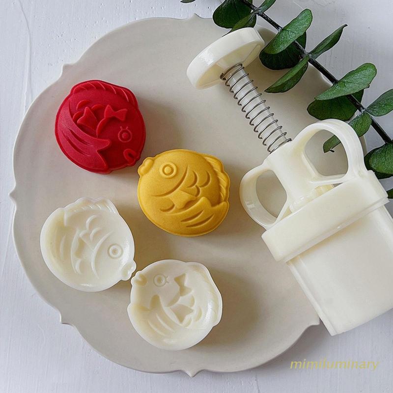 Bộ 50g Khuôn Nhựa Tạo Hình Bánh Trung Thu Làm Bánh Trung Thu DIY