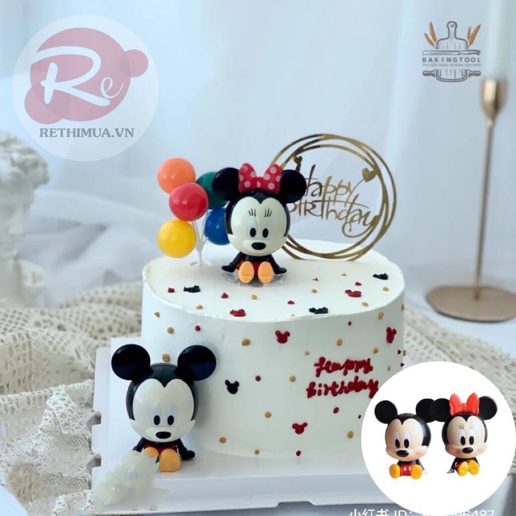 [SIÊU RẺ❤️] – Chuột Mickey (1 Cặp) - Trang trí bánh sinh nhật bánh kem