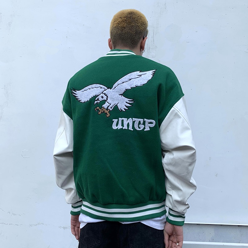 Áo Khoác Bóng Chày Thêu Hình Đại Bàng Phong Cách Hip Hop Cho Nam