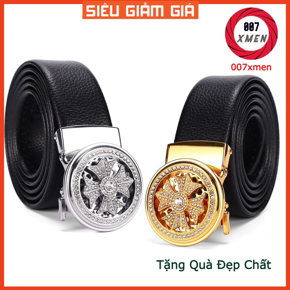 [HÀNG HIỆU] Thắt Lưng Da Nam Khóa Tự Động Cao Cấp Dây Nịt Nam Da Bò 100% Mặt Xoay Chính Hãng - Tặng Móc Khóa TL-07