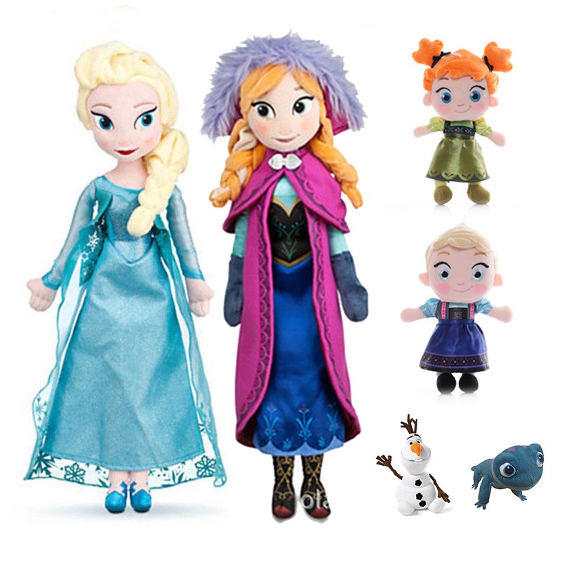 DISNEY Búp Bê Nhồi Bông Nhân Vật Elsa Và Anna Trong Phim Hoạt Hình Frozen Cao 40cm 50cm