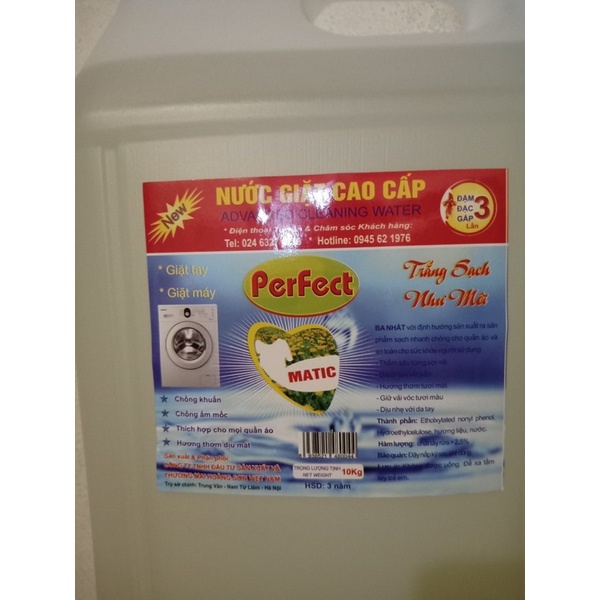 Nước giặt Perfect , xả vải Perfect giá rẻ , hương Comfort ( Can 10 lít )