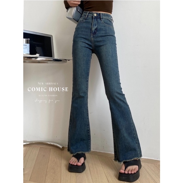 quần jean nữ ống loe SPG COMICHOUSE