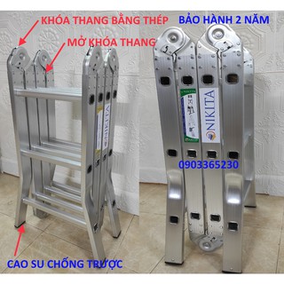 Thang nhôm gấp 4 đoạn 3,7m nikita tga37.
