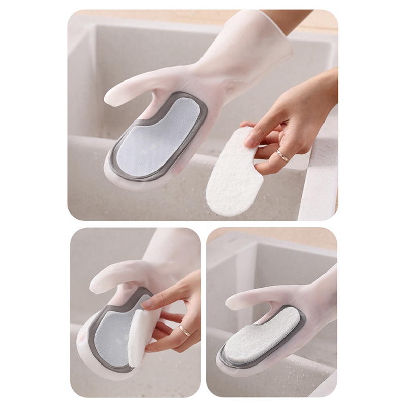 Găng tay cao su silicon rửa bát đĩa chống trượt chống thấm nước cách nhiệt tiện lợi dễ sử dụng