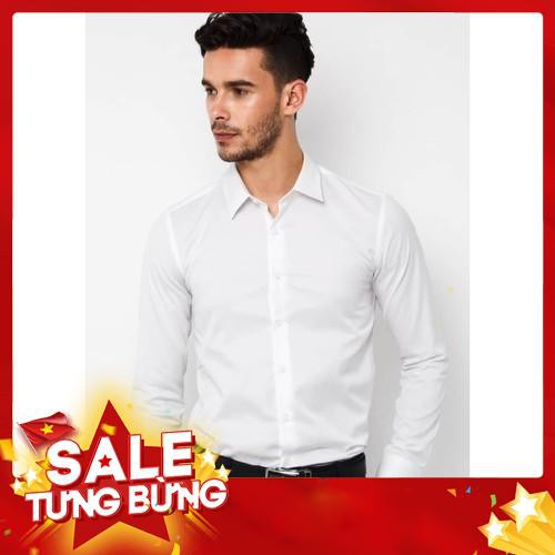 Áo sơmi nam Vải Lụa Thái Trắng chống nhăn(CAM KẾT ẢNH THẬT)-Dáng ôm Body Hàn quốc -Hàng nhập khẩu