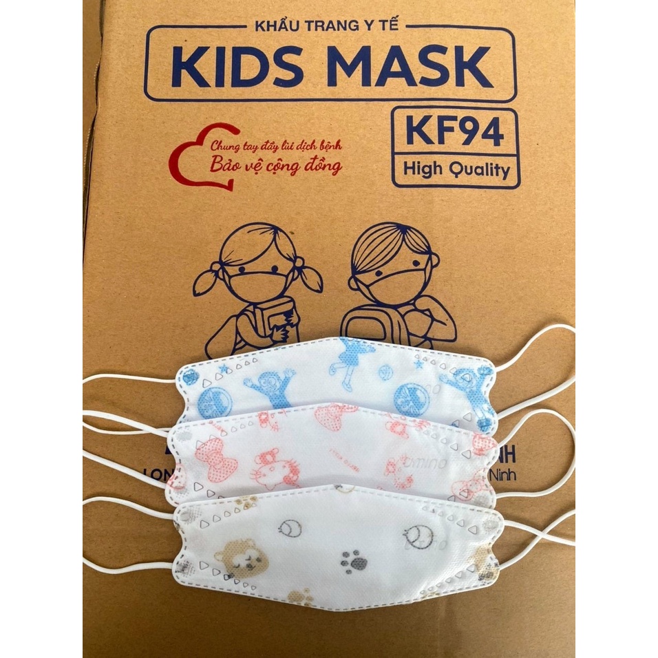 Túi 10 cái khẩu trang y tế 4D cao cấp trẻ em 3 lớp kháng khuẩn