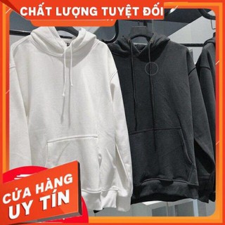 Áo hoodie trơn basic trắng đen Unisex full size