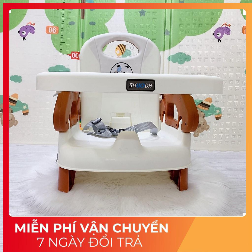 Ghế ăn dặm KÈM CHÂN SẮT cho bé gấp gọn đa năng 3in1 có dây dai an toàn mặt bàn tháo rời tiện an toàn