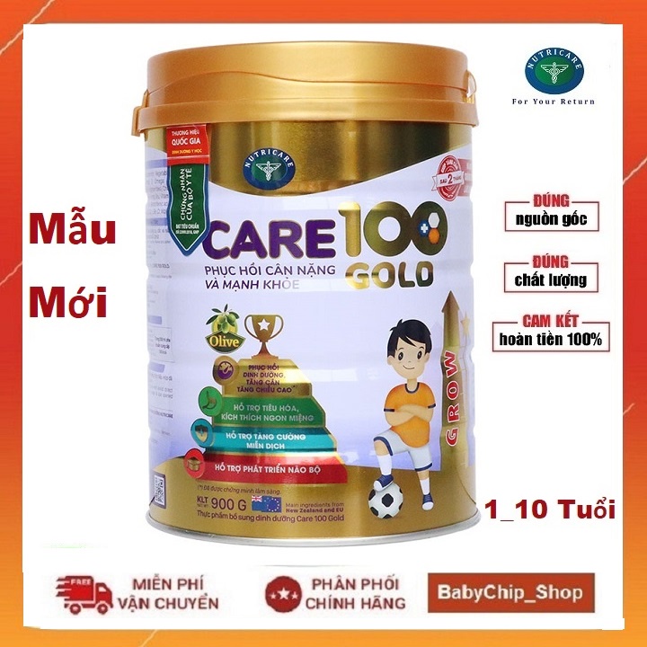 [Mẫu mới] Sữa Care 100 gold 900g ( Date 2023 )