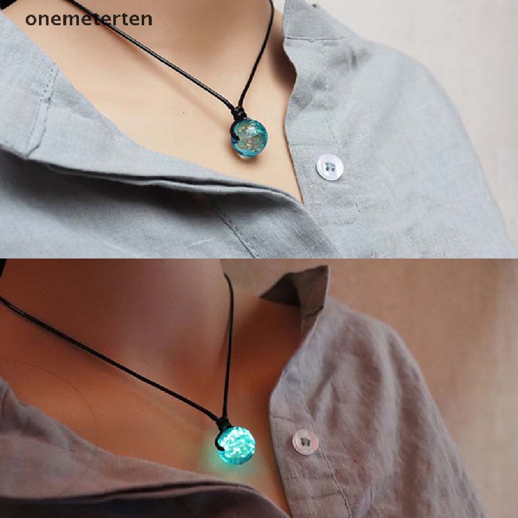 Mặt Dây Chuyền Bằng Da Hình Quả Cầu Thủy Tinh Phát Sáng Độc Đáo
