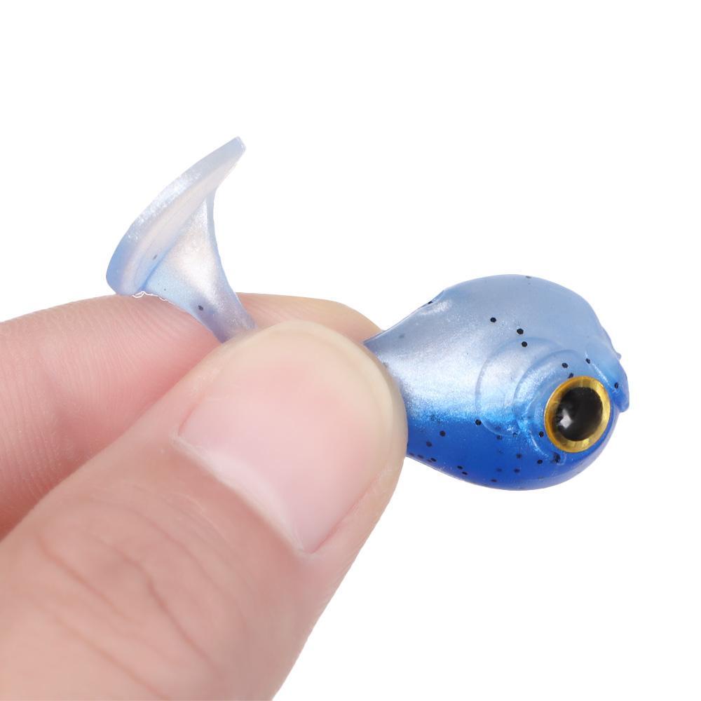 Set 6 Mồi Câu Cá Giả Hai Màu Sắc Đầu To Tiện Dụng ​ Đuôi Chữ T Chuyên Dụng Chất Lượng Cao