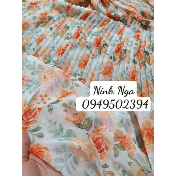 Vải tơ hoa dập ly