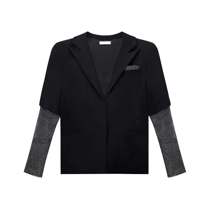 Áo khoác nữ dài tay phối lưới bling | BigBuy360 - bigbuy360.vn