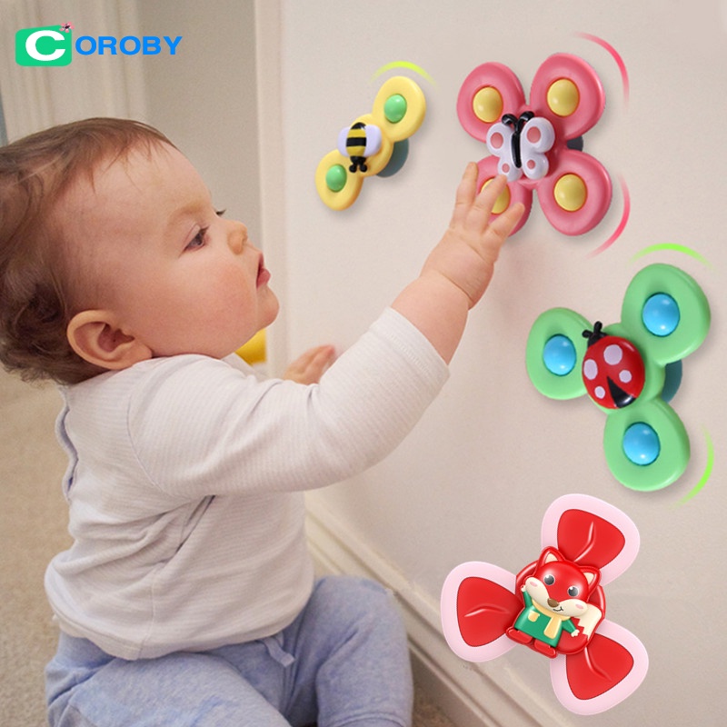 Đồ chơi con quay hình động vật spinner vui nhộn nhiều mầu sắc âm thanh vui nhộn cho bé tập ăn