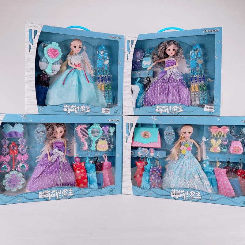 Bộ Đồ Chơi Búp Bê Thay Váy Kèm Phụ Kiện-Búp Bê Elsa&Anna-công chúa băng giá❄️