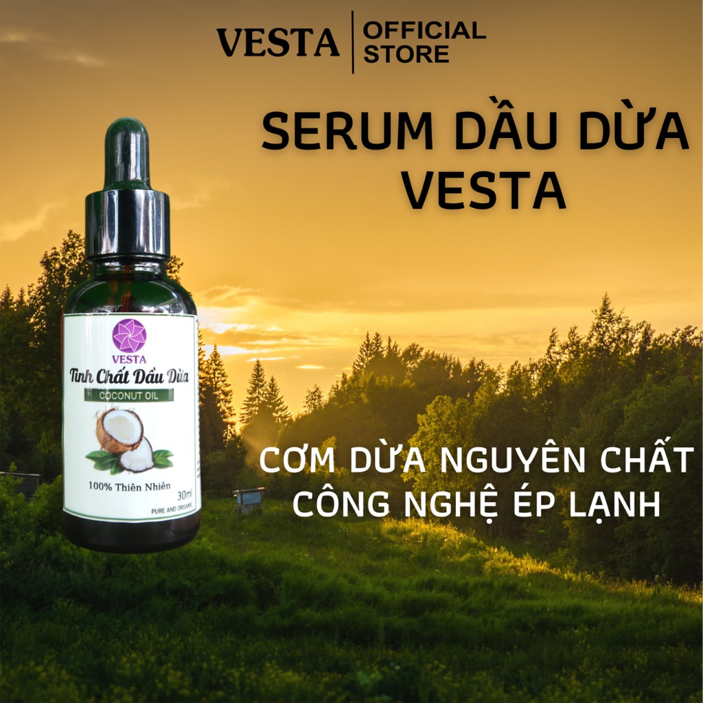 Dầu Dừa 💞𝑭𝒓𝒆𝒆𝒔𝒉𝒊𝒑💖 Dầu Dừa Nguyên Chất Ép Lạnh Vesta  30ml | BigBuy360 - bigbuy360.vn