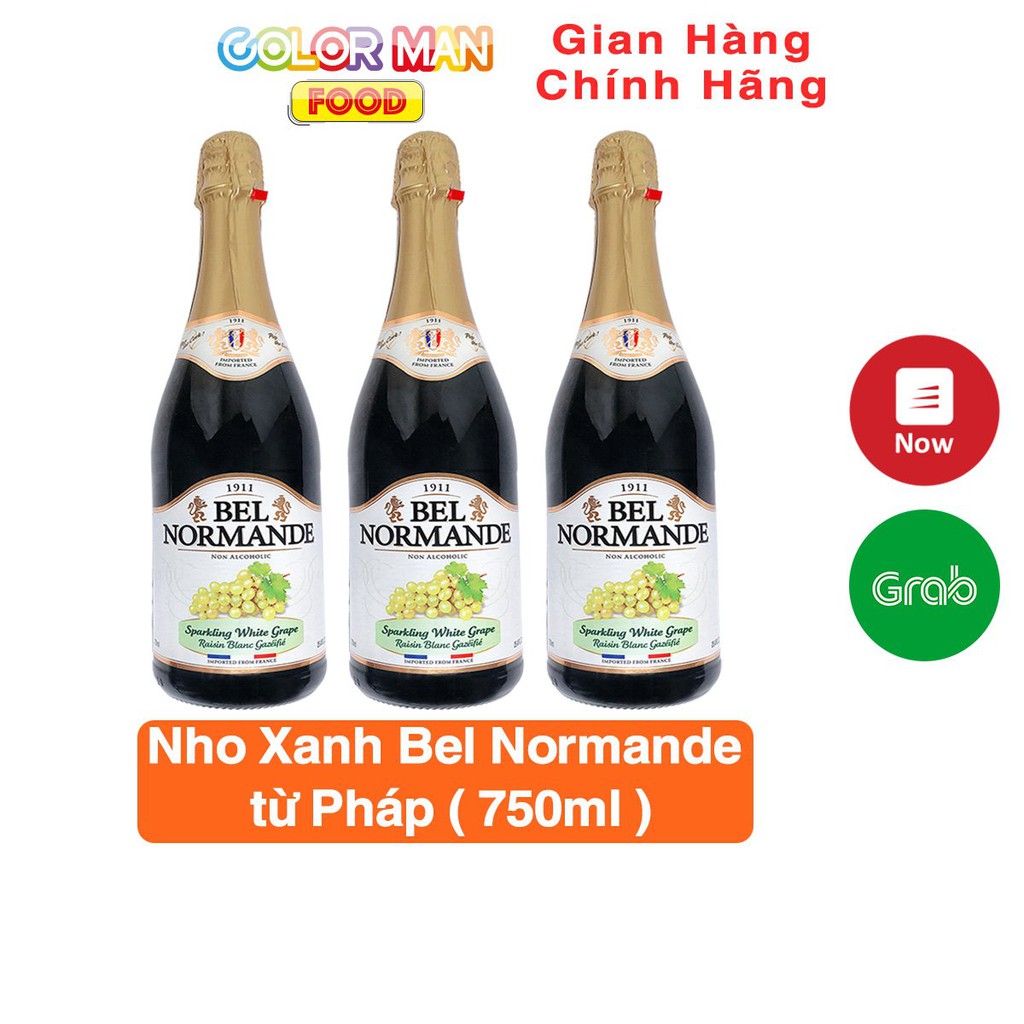 Nước Nho Đỏ - Nho Xanh BEL NORMANDE Chai 750ml xuất xứ từ Pháp vị thanh mát đặc biệt có gas không cồn tốt cho sức khỏe