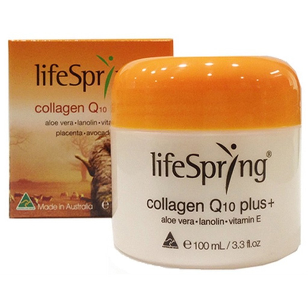 KEM nhau thai cừu LifeSpring Collagen Q10 Plus, Giúp Mờ Thâm Nám 100ml, hàng Úc