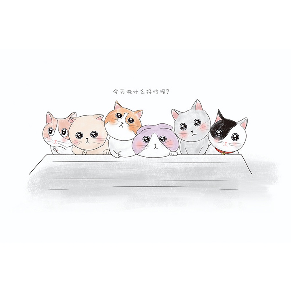 Miếng Dán Tường Trang Trí Hình Mèo Dễ Thương Chịu Nhiệt Chống Dầu Cho Nhà Bếp / Phòng Tắm