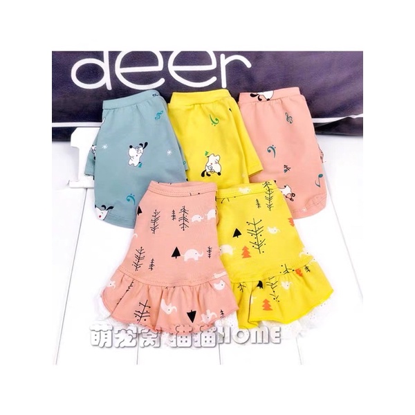 áo thun có tay cún vui vẻ cho chó mèo