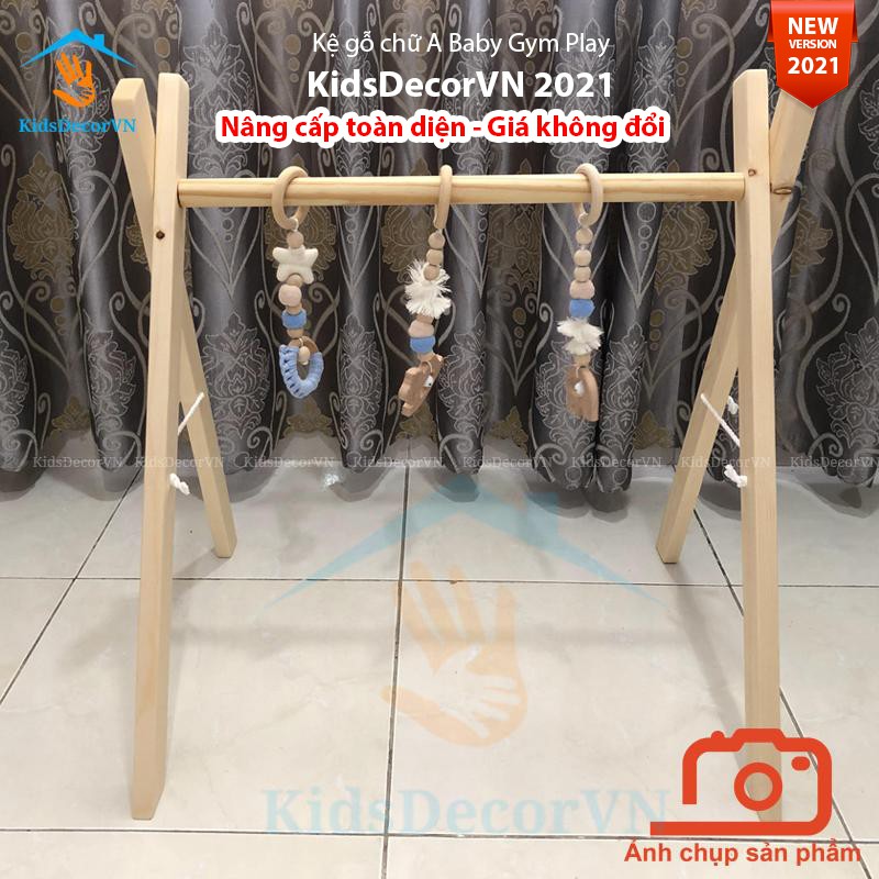 [Mua 1 tặng 1]Kệ gỗ chữ A baby gym play Montessori đồ chơi giáo dục trẻ sơ sinh