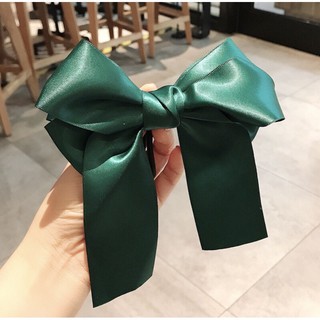 Dây buộc tóc nơ lụa sa tin phong cách tiểu thư