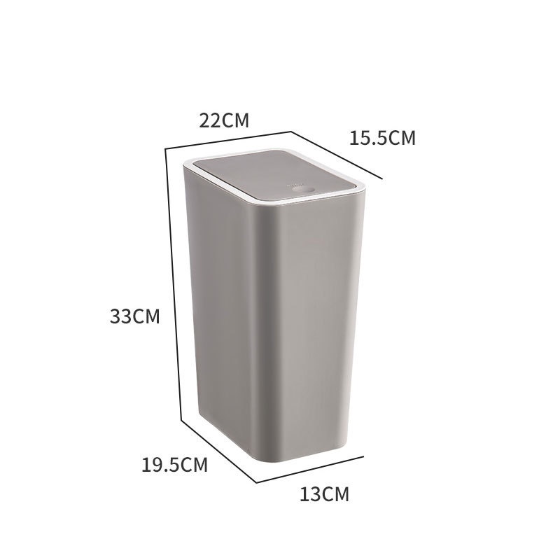 PNL Thùng Rác Nhựa Hình Chữ Nhật Có Nắp Phong Cách Bắc Âu