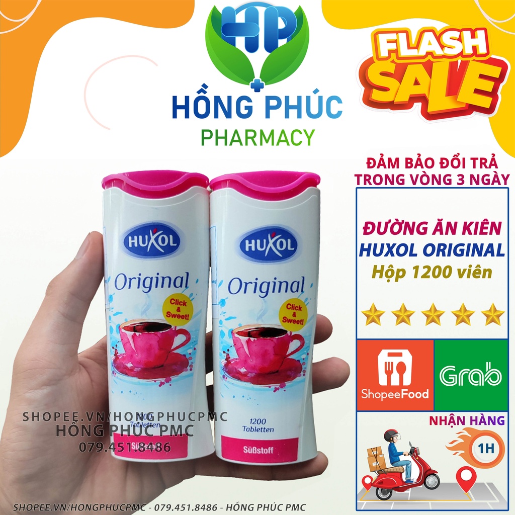 Đường ăn kiêng Huxol Original 1200 viên cho người tiểu đường giảm cân bánh ăn kiêng cho thực đơn keto das giảm mỡ