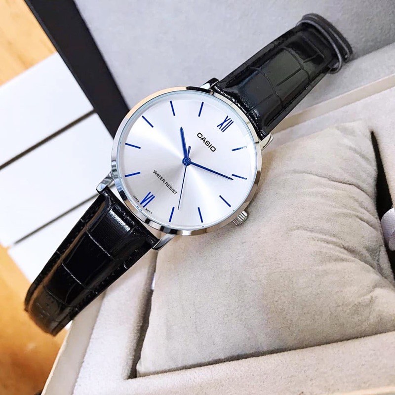 Đồng hồ đôi nam nữ dây da Casio Anh Khuê MTP/LTP VT01L-7B1