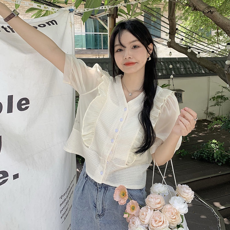 Áo Cardigan Dệt Kim Mỏng Ghép Nối Một Hàng Nút Nhẹ Nhàng Đa Năng Mùa Hè Hàng Mới