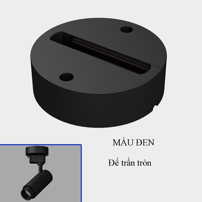 Đế đèn rọi ray soi tranh treo tường, đế ngồi rọi ray tranh cố định vào tường