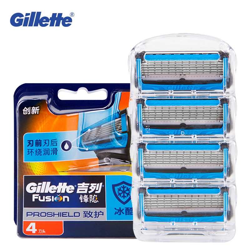 Bộ 4 Lưỡi Dao Cạo Râu Gillette Fusion Proshield Làm Mát Cho Nam