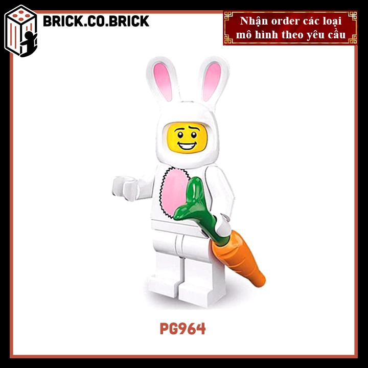 PG962 - Đồ Chơi Lắp Ráp Mô Hình - Minifigure và Non Lego Nhân vật Anime hóa trang-Người chuối, sinh viên, cá mập, lính