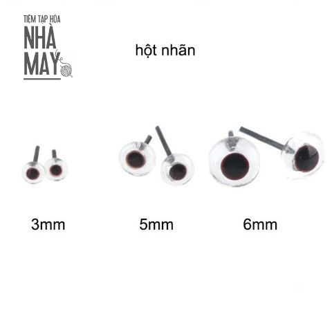 Mắt nhựa gắn thú hột nhãn (10 đôi)