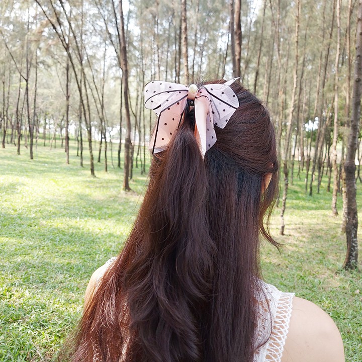 Kẹp cặp tóc dọc làm phồng tóc nơ rũ Puha mẫu KT25 làm phồng tóc dành cho các nàng xinh đẹp dễ thương.