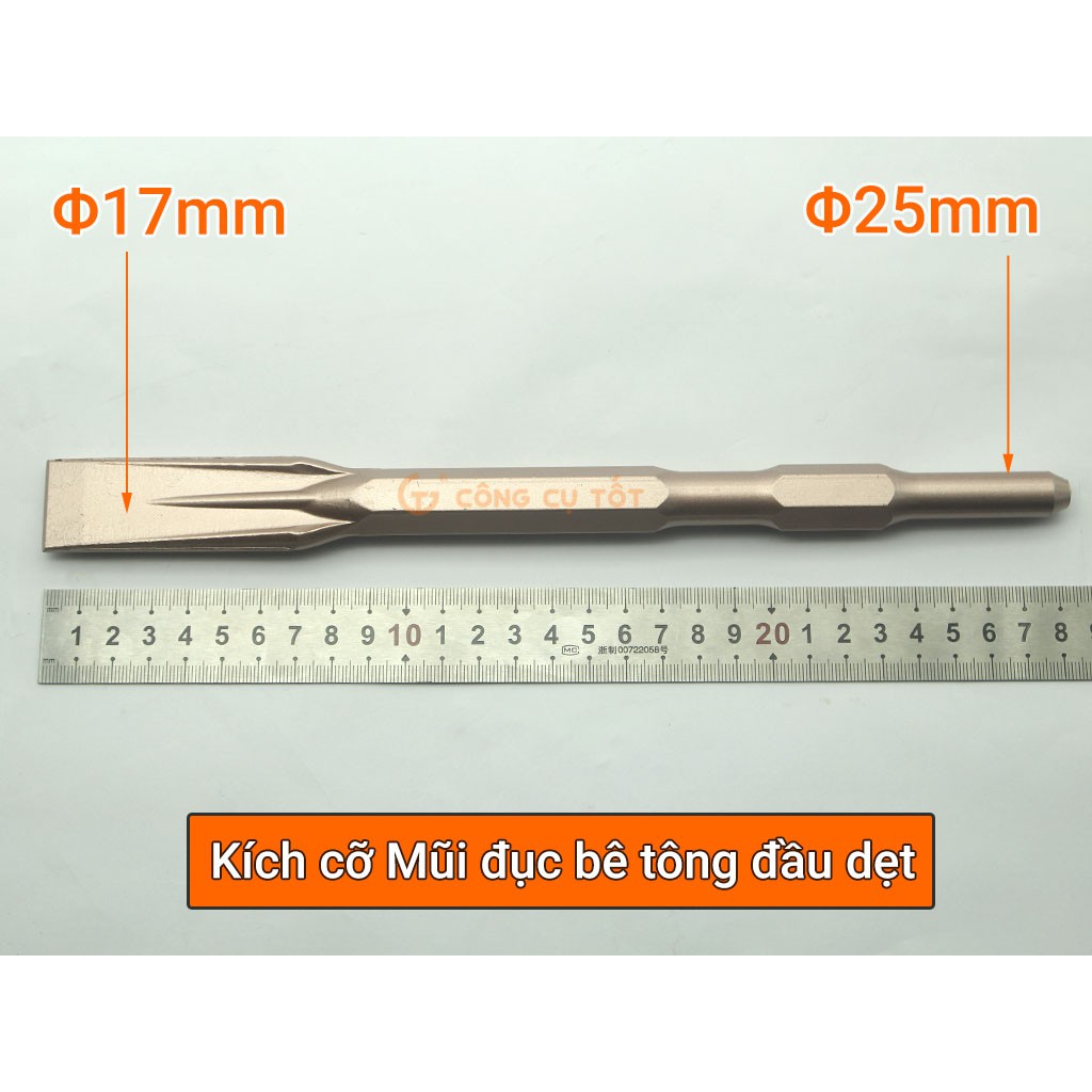 Mũi đục bê tông dẹt lâu cùn