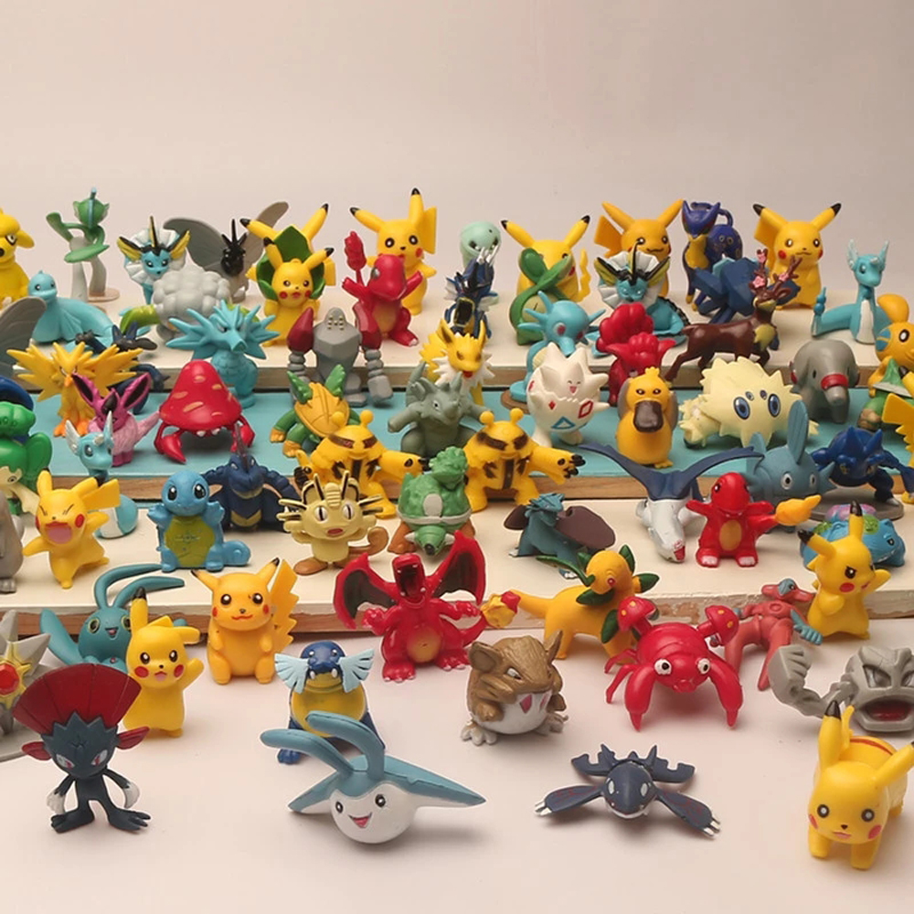 Bộ 144 mô hình nhân vật pokemon bằng nhựa kích thước 2-3cm