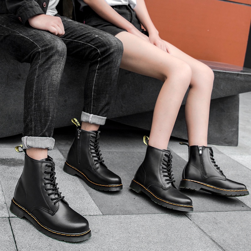 Giày bốt Dr.Martin cổ cao size lớn có khóa kéo thời trang Unisex