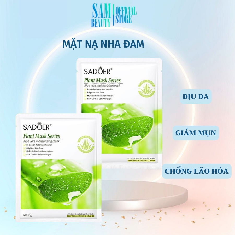 MẶT NẠ GIẤY DƯỠNG ẨM LÀM TRẮNG DA CHIẾT XUẤT LÔ HỘI DỊU NHẸ PHỤC HỒI DA Sambeauty