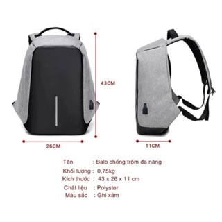 Balo laptop chống trộm siêu bền