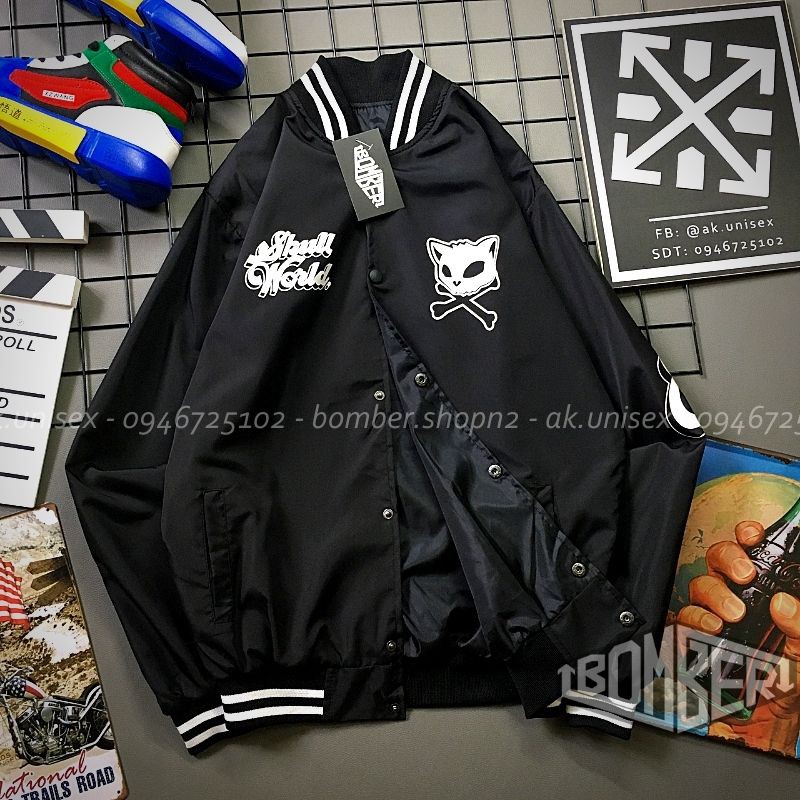 [Ảnh + Video thật] Áo khoác bomber Unisex style bóng chày S.CAT (hình in) | BigBuy360 - bigbuy360.vn