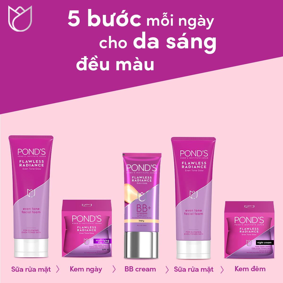 Kem trang điểm sáng da đều màu Pond's Flawless Radiance Derma+ 25g