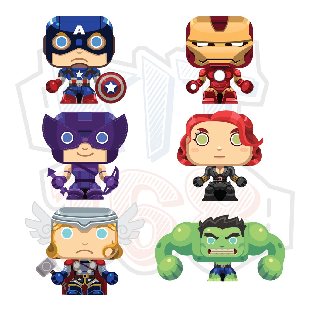 Mô hình giấy Marvel Avengers Chibi Cute