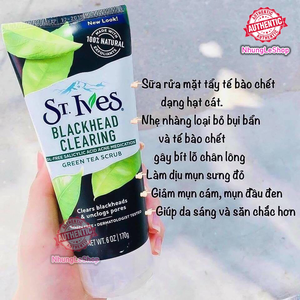 🌸Chính hãng🌸 Sữa rửa mặt trà xanh tẩy tế bào chết dịu nhẹ ST.IVES 170g của Mỹ | BigBuy360 - bigbuy360.vn