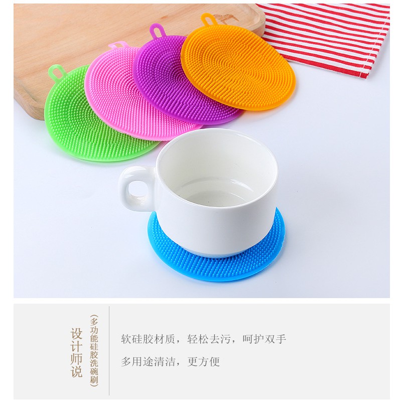 Miếng Rửa Chén Silicone Đa Năng Màu Sắc Ngẫu Nhiên