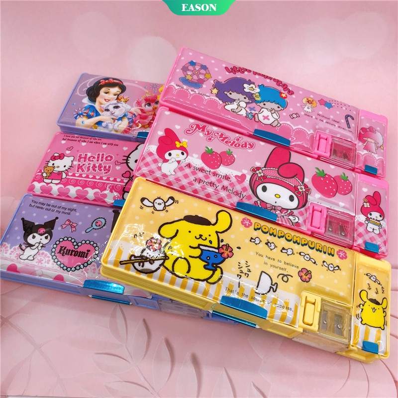 Hộp Bút Nam Châm Hai Mặt Họa Tiết Hoạt Hình Littletwinstars Và Kuromi Dễ Thương Ốp