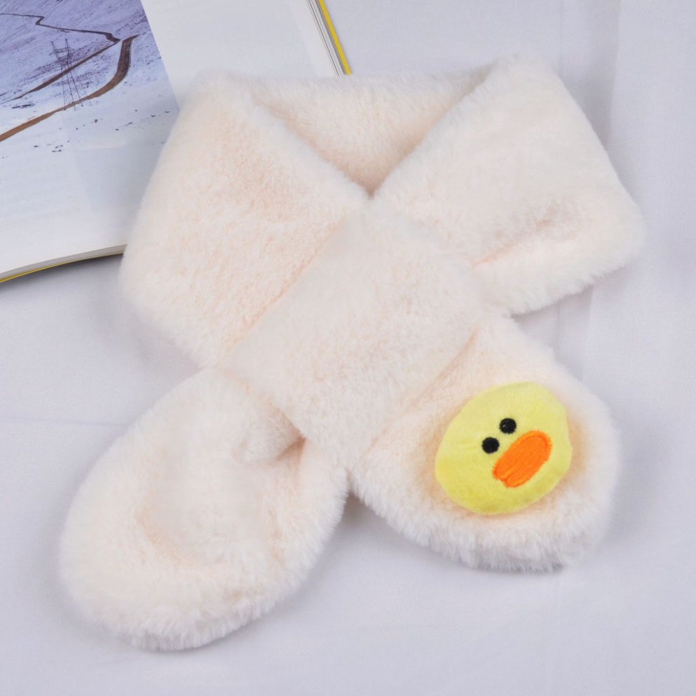 Khăn Quàng Cổ Cho BéFREESHIP Khăn Choàng Cổ Lông Thỏ Gắn Họa Tiết Dễ Thương Cho Bé Trai,Bé Gái